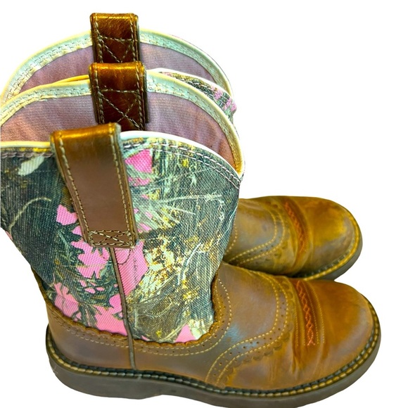 Ariat Fatbaby Pink and Brown Round Toe Boots for Women - Picture 8 of 12